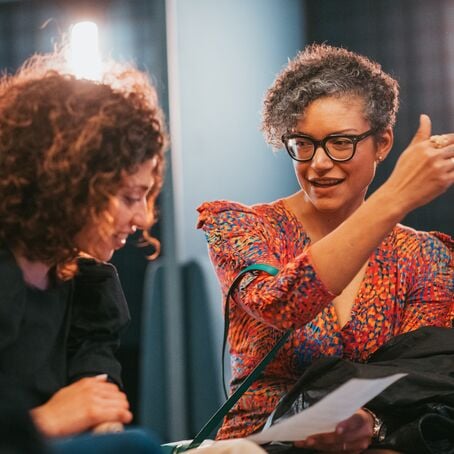 Women discussing ideas during We Create Space keynote at The Social Hub Barcelona